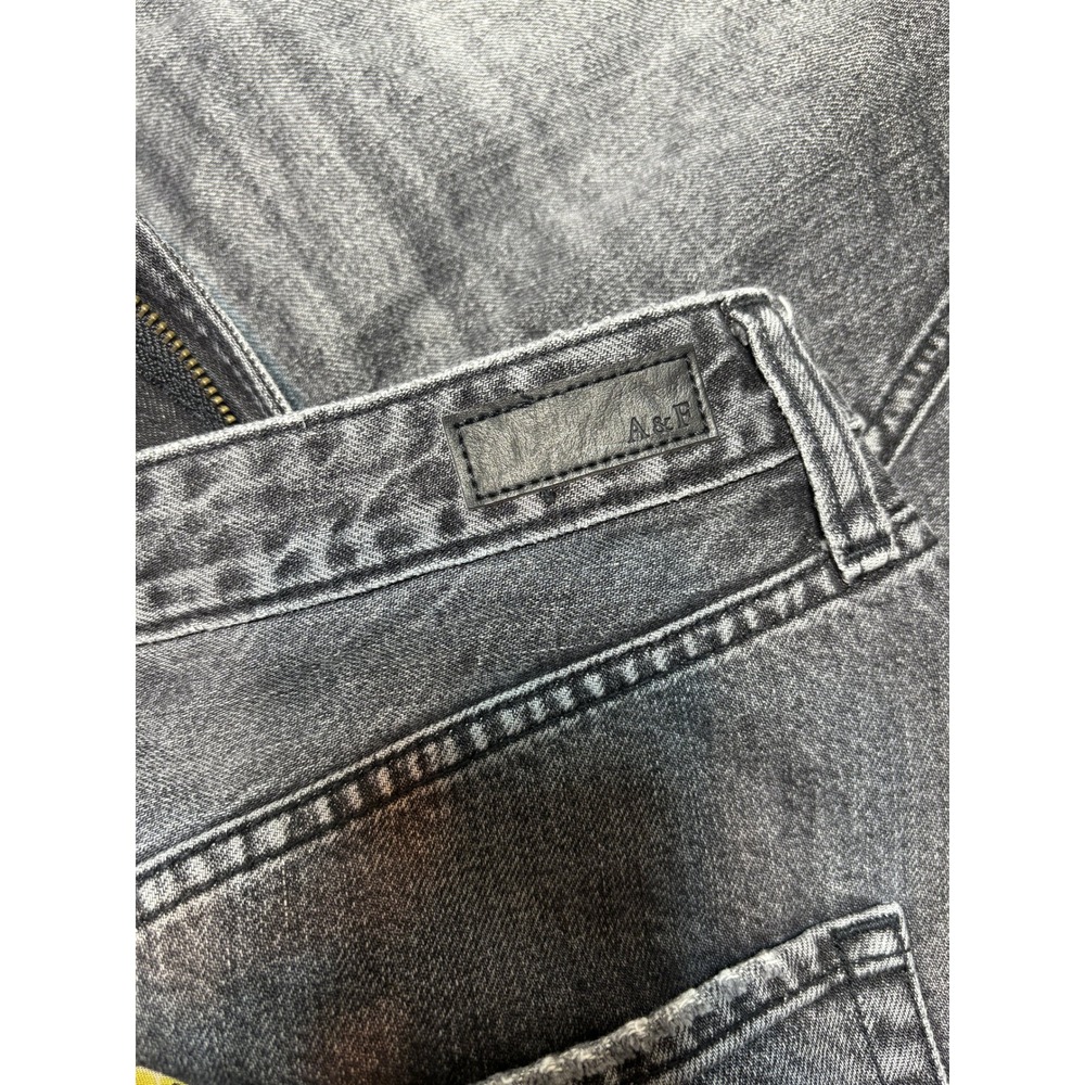 Abercrombie & Fitch Zoe Natural Rise Vintage A-Line Denim Mini Skirt Black 29 8R - Picture 8 of 12